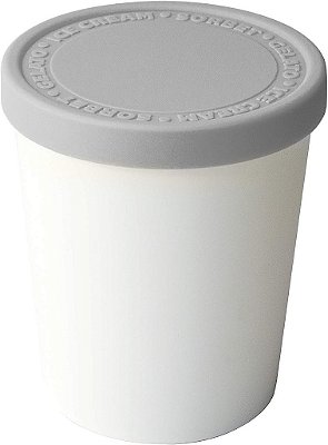 Recipiente Empilhável para Sorvete Tovolo com Tampa de Silicone Ajustada - Recipiente de Armazenamento no Congelador para Sorbet e Gelato, Livre de BPA e Lavável na Máquina de Lavar Louça, 1