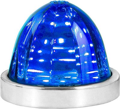 Luz de sinalização/marcador LED montada na superfície de melancia azul/azul clássica 81945 Grand General GG com moldura de aço inoxidável