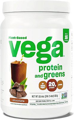 Pó de Proteína e Verduras Vega, Chocolate - 20g de Proteína à Base de Plantas mais Vegetais, Vegano, Não Transgênico, Proteína de Ervilha para Mulheres e Homens, 1,2 lbs (Em