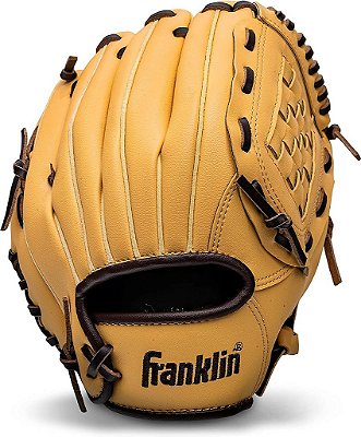 Luvas de beisebol + softbol Franklin Sports - Adultos e Jovens Field Master Baseball + Softball Gloves - Luvas para mão direita + mão esquerda - Luvas de infield + outfield - Vários tamanhos + cores