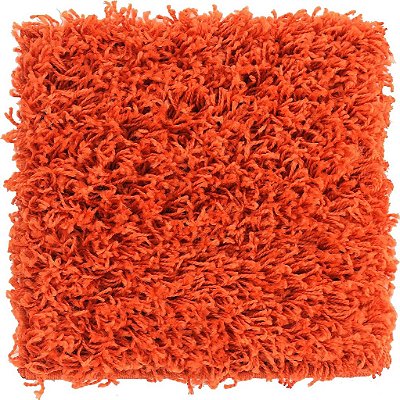 Tapete de área da coleção de tapetes felpudos sólidos Unique Loom (1' quadrado, laranja tigre)