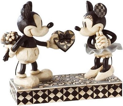 Tradições da Disney por Jim Shore Mickey & Minnie Mouse Preto e Branco Estátua de Resina, 6