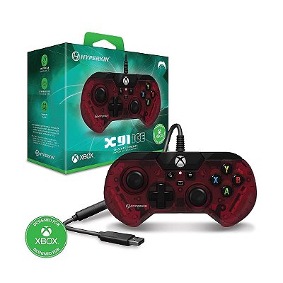 Controle com fio Hyperkin X91 Ice para Xbox Series X | S/Xbox One/Windows 10/11 - Licenciado oficialmente pela Xbox (Vermelho Rubi)