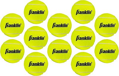 Bolas de tênis sem pressão da Franklin Sports - Bolas de tênis de baixa pressão tamanho oficial - Ótimas para treino + prática - Bolas de tênis de baixo quique - Bolas de tênis para todas as superf