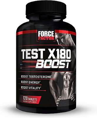 Aumente a testosterona e energia com o suplemento FORCE FACTOR Test X180 Boost para homens: Aumente a energia, aumente a resistência, aumente a vitalidade e desempenho, com ácido D-aspártico e feno