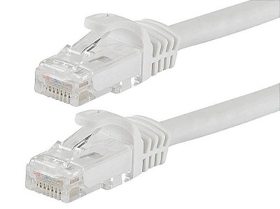 Cabo de Patch Ethernet Cat6 da Monoprice - RJ45, Encalhado, 550Mhz, UTP, Fio de Cobre Puro Descoberto, 24AWG, 100 Pés, Branco - Série Flexboot
