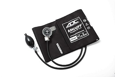 Esfigmomanômetro de bolso profissional premium modelo 700 Diagnostix ADC 700T com braçadeira de pressão arterial de nylon Adcuff, coxa, preto