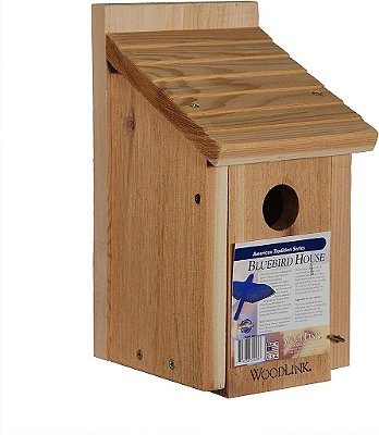 Casa de madeira para pássaros azuis da Woodlink - Modelo BB1 7.5 x 7.25 x 13