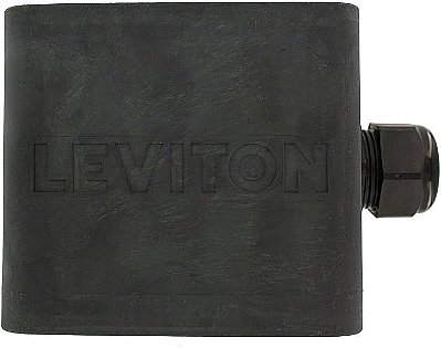 Caixa de saída portátil Leviton 3200-2E, de dois compartimentos, profundidade padrão, estilo pendente, diâmetro do cabo de 0,590 a 1,000 polegadas, preto