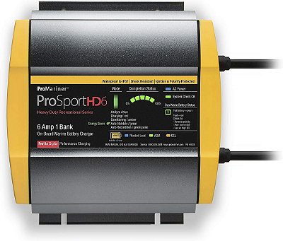 Carregador de bateria marítima ProMariner 44006 ProSport HD à prova d'água, 6 Amp, 1 Banco