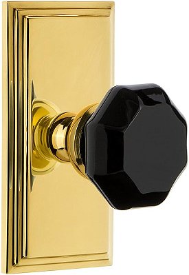 Chapa de passagem com maçaneta Lyon, tamanho 2.75, latão polido da Grandeur Hardware 850327