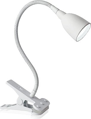 Nova iluminação Newhouse NHCLP-OL-WH Olivia LED lâmpada de mesa com grampo e flexível pescoço de ganso, 3 níveis de brilho e 3 modos de cor, branco