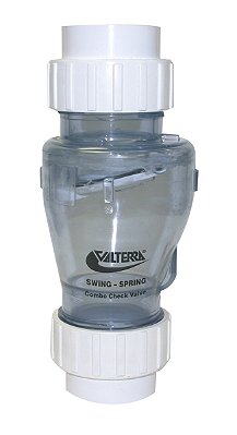 Válvula de retenção de combinação de balanço / mola de PVC Valterra 200-CU20, Transparente, 2 União