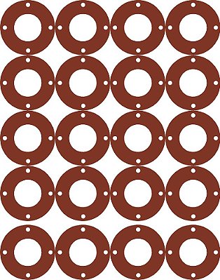 Selo de vedação de face inteira de borracha vermelha 7237 Sterling Seal CFF7237.1500.062.300X20, 1,91 de diâmetro interno, tamanho de tubo de 1-1/2, espess