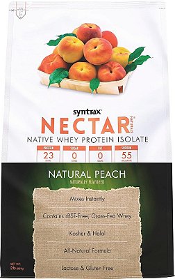 Syntrax Nutrition Nectar Naturals, Whey Protein Isolate em Pó de Proteína, Sem Lactose e Glúten, Natural Pêssego, 2 libras