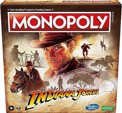 Jogo Hasbro Gaming Monopoly Indiana Jones, Inspirado nos Filmes de Indiana Jones, Jogo de Tabuleiro para 2-6 Jogadores, para Crianças de 8 Anos ou Mais