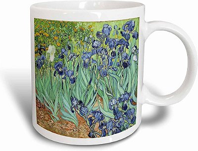 Caneca de cerâmica 3dRose Van Gogh Pintura Irises II, 15 onças