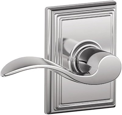 Companhia de Fechaduras SCHLAGE: Maçaneta Addison com Alavanca SCHLAGE para Sala e Closet, Cromado Brilhante (F10 ACC 625 ADD)