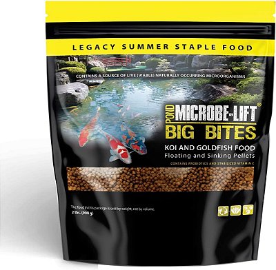MICROBE-LIFT MLLBBMD Big Bites Fish Food Pellets para Lagos, Jardins Aquáticos e Fontes, para Grandes Peixes Dourados e Carpas, 2,75 Libras.