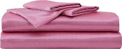 Betsey Johnson - Lençóis completos, jogo de luxuosos lençóis de cetim, decoração de casa suave e sedosa (rosa, completo)