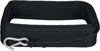 Linha de âncora de corda trançada sólida BoatTector Extreme Max 3006.3442 com gancho de mola - 1/2 x 150', preto