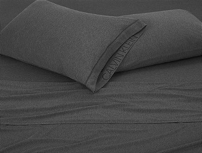 Calvin Klein Modern Cotton Body Knitted - Lençol Avulso para cama de casal, tamanho grande, algodão (Carvão)