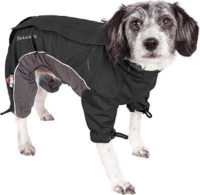 Capa de jaqueta para cães DOGHELIOS 'Blizzard' ajustável e isolada de inverno, de corpo inteiro, confortável, com tecnologia Blackshark e refletivo 3M, médio, preto.
