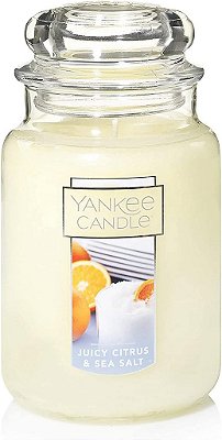 Vela Yankee Candle Fragrância de Citrus Suculento e Sal do Mar, Clássica de 22oz com Único Pavio, Mais de 110 Horas de Queima