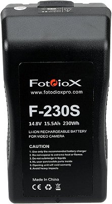 Bateria de montagem em V de íon de lítio Fotodiox 14,8V 230Wh para luzes LED da série Fotodiox Pro, FlapJack & Factor - Substitui a bateria Sony BP-GL65 e BPL-60