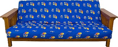 Tampa do futon College Covers Everything Comfy Kansas Jayhawks, tamanho completo (54 x 76 x 6), para colchões de 6 e 8