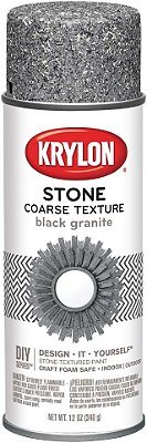 Krylon K18201 Pintura em Spray com Acabamento de Textura de Pedra Grossa, Granito Preto, 12 Onças