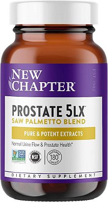 Novo Capítulo Suplemento para Próstata - Próstata 5LX™ com Força Clínica de Saw Palmetto + Selênio Fermentado para Saúde da Próstata - 180 cápsulas vegetarianas