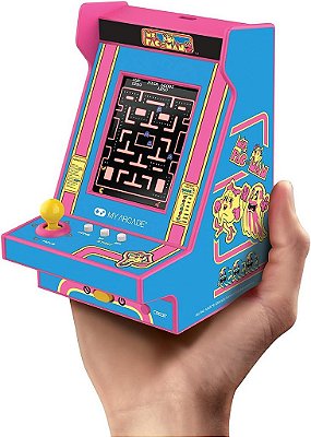 Meu Arcade Ms. Pac-Man Nano Player Pro - Máquina de Mini Arcade Portátil Totalmente Jogável de 4,8, com Tela Colorida de 2,4