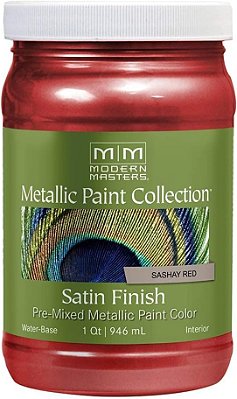 Modern Masters 1 qt ME513 Sashay Red Metallic Paint - Coleção de Tinta Metálica Decorativa à Base de Água
