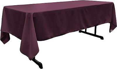 Toalha de mesa retangular lavável LA Linen Polyester Poplin, cobertura de mesa resistente a manchas e rugas 60x126, tecido de mesa para jantar, cozinha, festa, feriado 60 por 126 polegadas, cor ber
