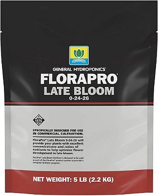 General Hydroponics FloraPro Late Bloom 0-24-26 - Fertilizante de Nutrientes para Cultivo Comercial, 5 lb.