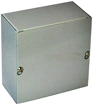 Caixa de junção de chapa de aço NEMA 1 JB-3954 da BUD Industries, 6 L x 6 W x 3 H, Cinza