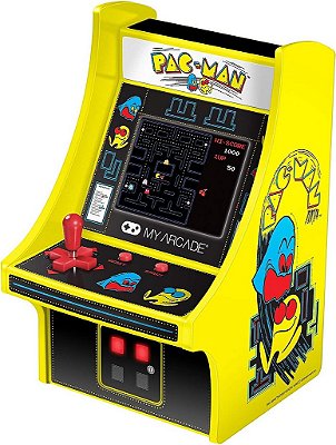 Máquina de Arcade Mini Player da My Arcade: Jogo de Vídeo Pac-Man, Totalmente Jogável, Colecionável de 6,75 Polegadas, Tela Colorida, Alto-falante, Botões de Volume, Entrada para Fone de Ouvido