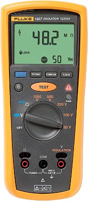Megômetro Digital Fluke 1507, testador de resistência de isolamento, para testes avançados de isolamento industrial e elétrico, oferece múltiplas tensões de teste de isolamento: 50 V, 100 V, 250 V