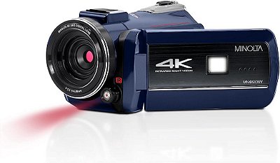 Filmadora Minolta MN4K40NV 4K Ultra HD / 30 MP com visão noturna (Azul)