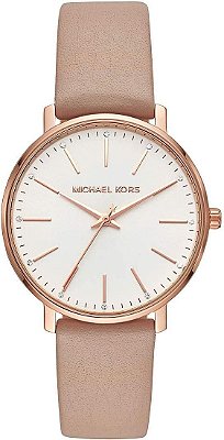 Relógio feminino Michael Kors Pyper, relógio de aço inoxidável para mulheres com pulseira de aço, couro ou silicone.