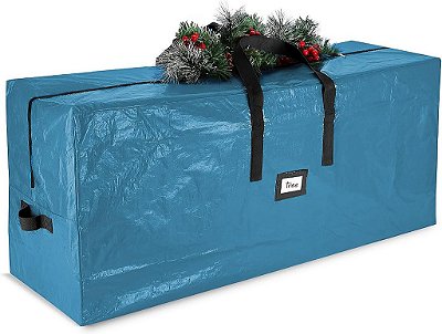 Saco de armazenamento para árvore de Natal Hearth & Harbor - Para até 9 pés de árvores de férias - Caixa de armazenamento grande para árvore de Natal feita de tecido resistente à água com alças e z