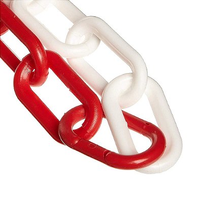 Cadeia de Barreira de Plástico Sr., Vermelho e Branco Alternando, Elo de 3/4 polegadas, 100 pés (00035-100)