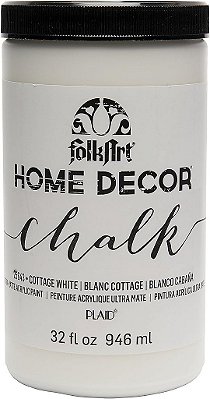 Pintura Acrílica para Móveis e Artesanato FolkArt Home Decor Chalk em Cores Sortidas, 32 onças, Branco de Chalé, 25643.
