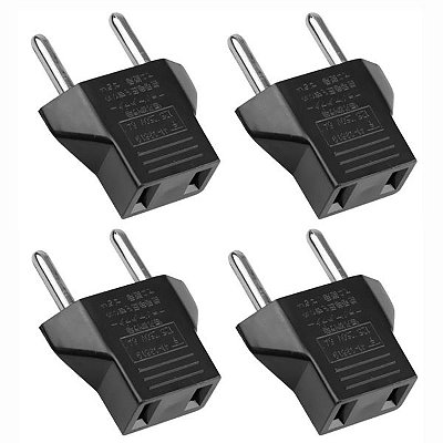 Adaptador de tomada americano para Paraguai Satellite AZ-0001 Kit x 4 - Preto