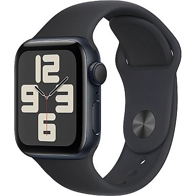 Apple Watch SE 2ª geração (2024) caixa de alumínio em Midnight pulseira esportiva em cor Midnight 44 mm M/L MXEK3LL/A