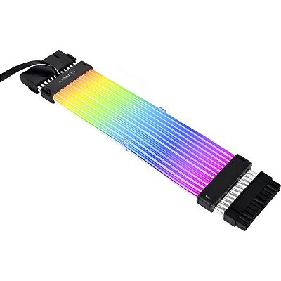Cabo de Extensão Lian Li Strimer mais V2 24 Pinos - Branco/Preto