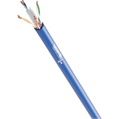 Cabo de Rede UTP Norphel CAT5E 4 x 24 AWG 100% Cobre Capa Simples Bobina Interna - Azul 305 metros