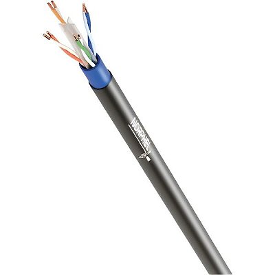 Cabo de Rede UTP Norphel CAT6 4 x 23 AWG 100% Cobre Dupla Camada Bobina Externa - Preto 305 metros