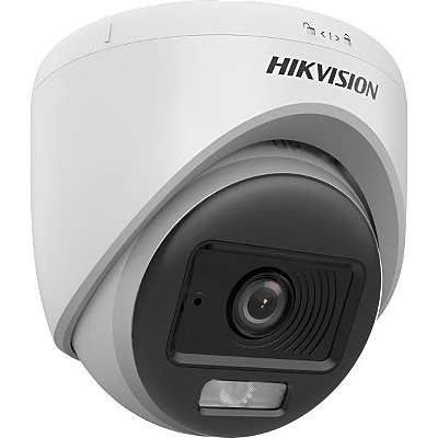 Câmera de Vigilância Hikvision Cam IP Turret DS-2CE70KF0T-LPFS 3K ColorVu - Branco/Preto